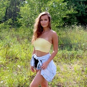 Yellow pac sun crop top